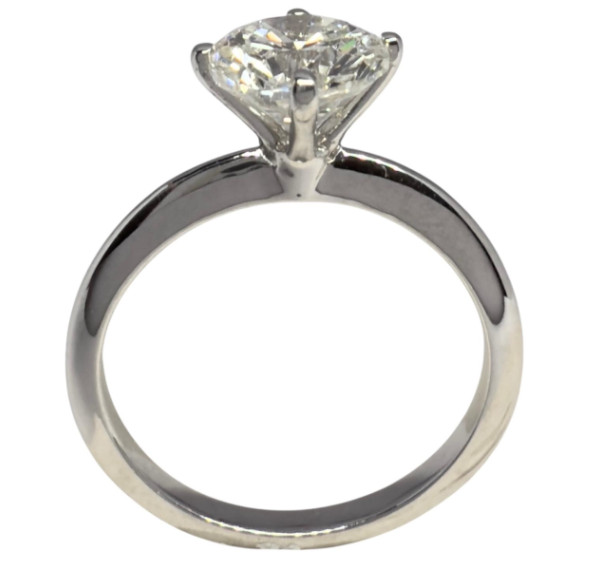 Solitario de oro blanco y diamante 1,87cts