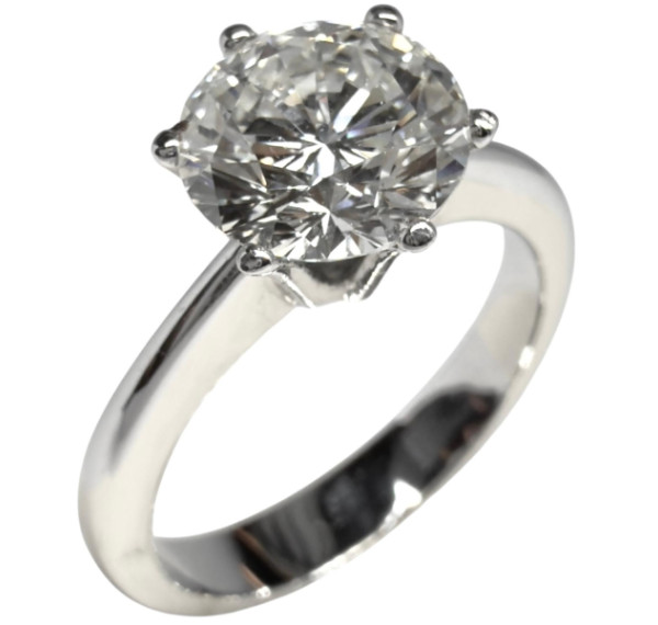 Solitario de oro blanco y diamante 2,01cts