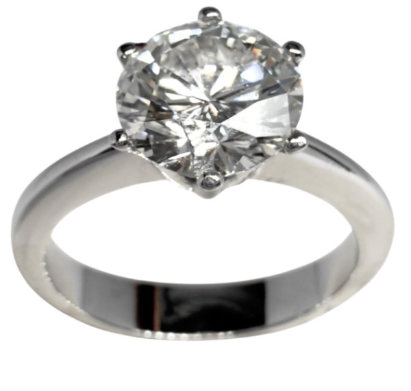 Solitario de oro blanco y diamante 2,01cts