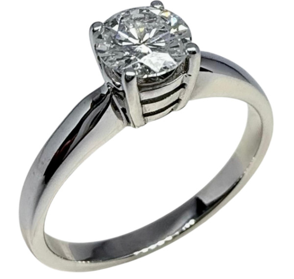 Solitario de oro blanco y diamante 0,64cts