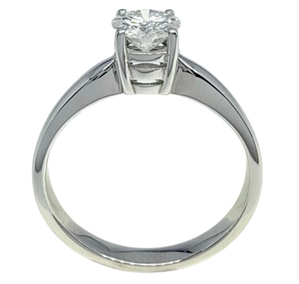 Solitario de oro blanco y diamante 0,64cts