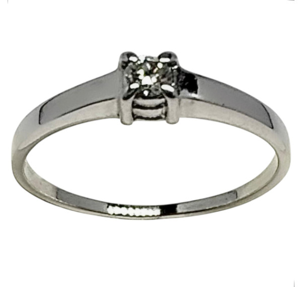 Solitario de oro blanco y diamante 0,09cts