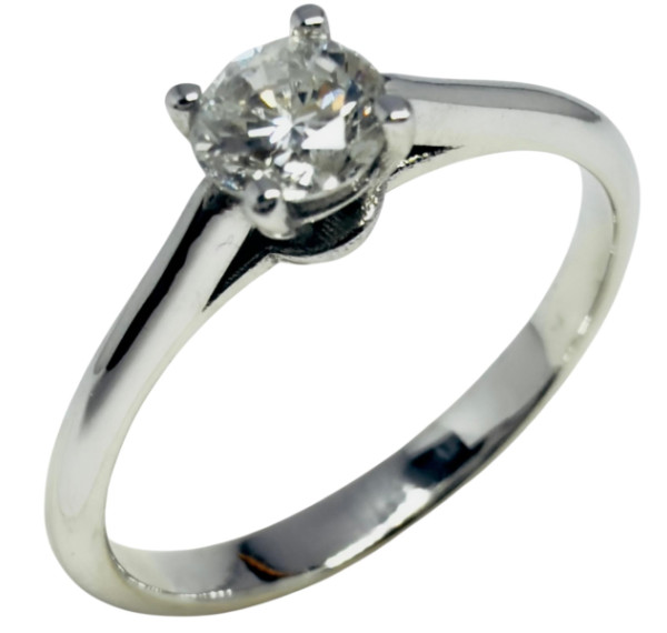 Solitario de oro blanco y diamante 0,35cts