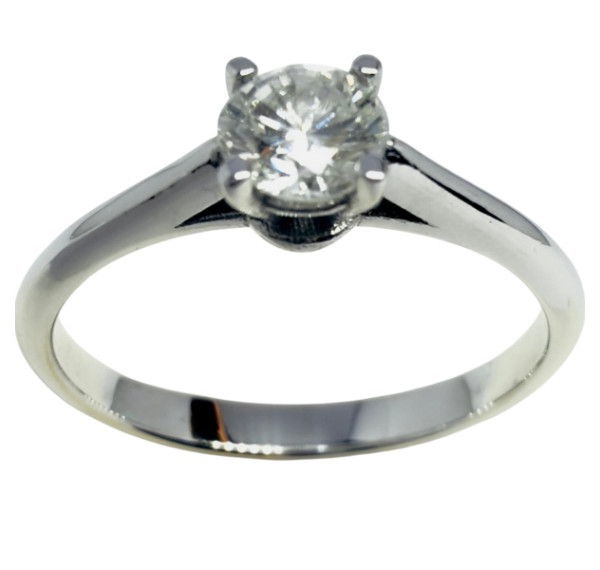Solitario de oro blanco y diamante 0,35cts