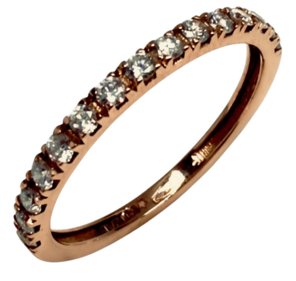 Sortija de oro rosa con diamantes