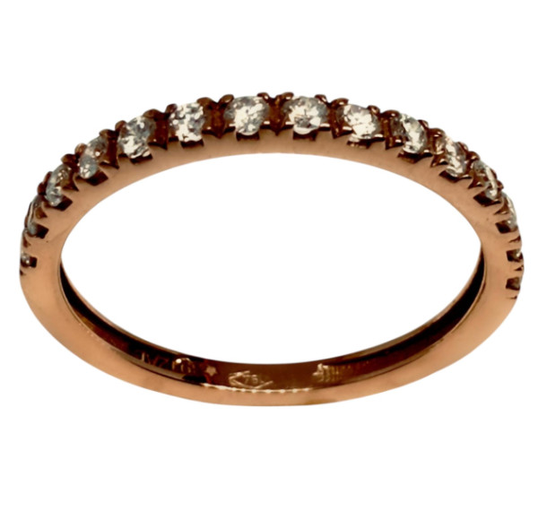 Sortija de oro rosa con diamantes