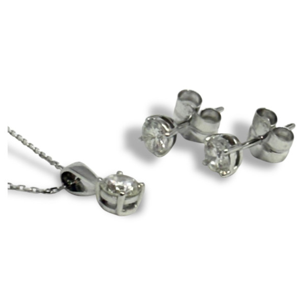 Conjunto de Colgante y Pendientes 1,05cts